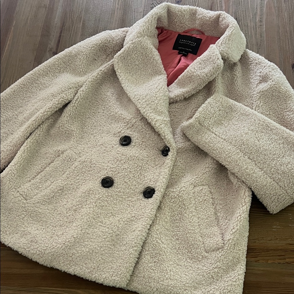 Sanctuary Cream Teddy Jacket Medium